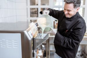 Chef making ice cream